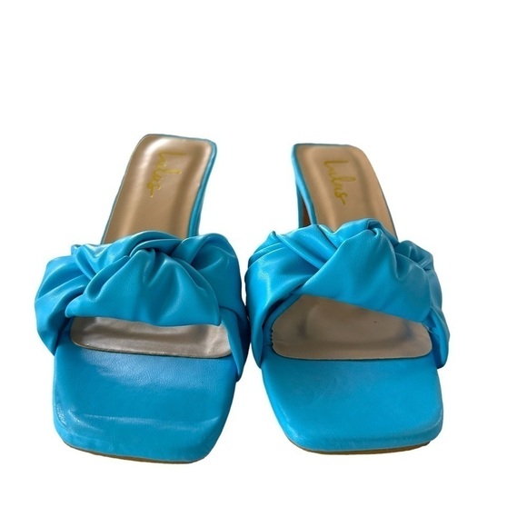 New Lulu’s Lunko Blue Woven Sandals Slides - Picture 6 of 13